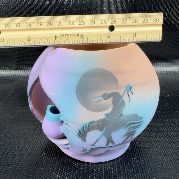 J Vincent Studios Art Pottery Southwest Cut Out Vase Vessel Decorative Signed - Picture 3 of 12